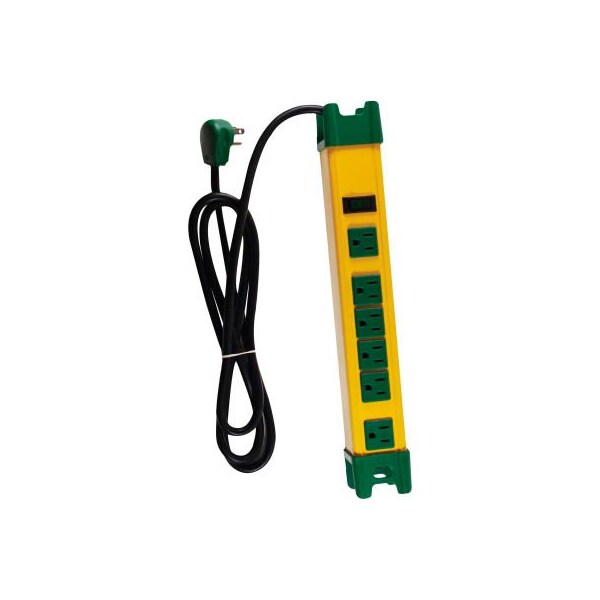 Gogreen Power Strip, Surge, 5-15R, 6 ft., Yellow GG-26114 - main